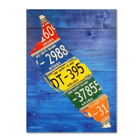 Design Turnpike 'Aruba License Plate Map' Canvas Art,14x19